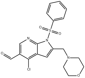 1H-Pyrrolo[2,3-b]pyridin-5-carboxaldehyd, 4-chlor-2-(4-morpholinylmethyl)-1-(phenylsulfonyl)-