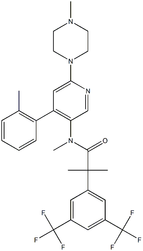 2-[3,5-Bis(trifluormethyl)phenyl]-N,2-dimethyl-N-[4-(2-methylphenyl)-6-(4-methylpiperazin-1-yl)pyridin-3-yl]propanamid